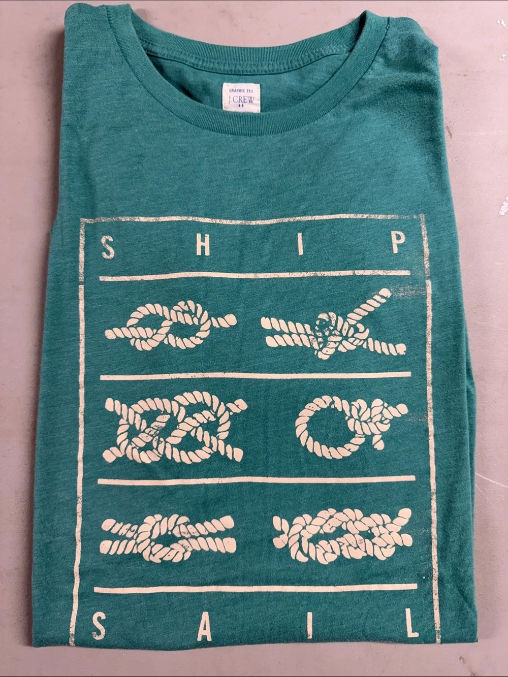 J. Crew Teal Short-Sleeve Nautical Knot Graphic Tee
